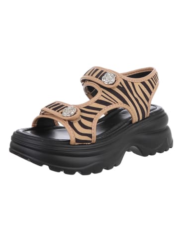 Ital-Design High-Heel Sandalette in Beige und Braun