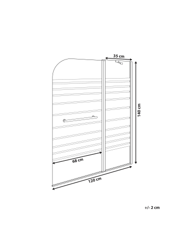 Beliani Zweiteiliger Badewannenaufsatz TUAPI in Transparent/Silber