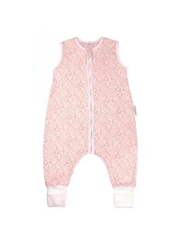 Räuberella Sommer-Schlafsack mit Füßen Blütenranke in Rosé. - 70cm