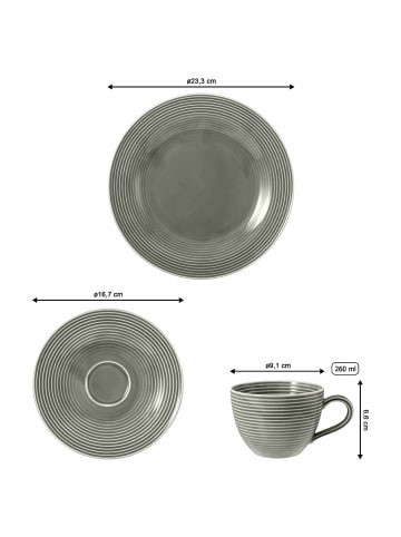 Seltmann Weiden 18er Set Kaffeeservice Beat Color Glaze in Perlgrau
