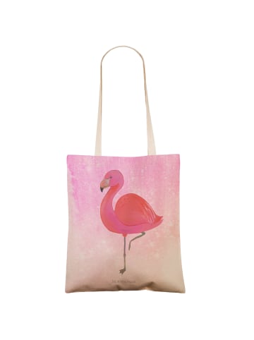Mr. & Mrs. Panda Strandtasche Flamingo Classic ohne Spruch in Aquarell Pink
