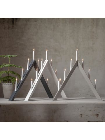STAR Trading Großer Lichterbogen Arrow, schlicht, 7 x E10 Kerzen, Holz, Netzbetri