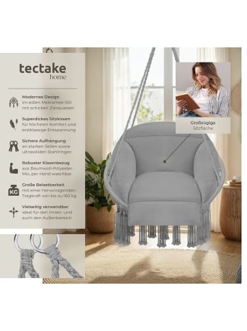 tectake Hängeschaukel mit dickem Sitzkissen, 80 x 81 x 139 cm