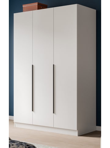 Inn.Furn Kleiderschrank weiß 3-türig 120 x 181 cm, Drehtürenschrank mit Kleiderstange