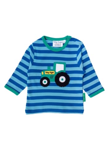 Toby Tiger Langarmshirt mit Traktor Applikation in blau