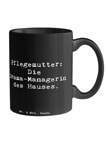 Mr. & Mrs. Panda Tasse Pflegemutter Managerin mit Spruch in Schwarz