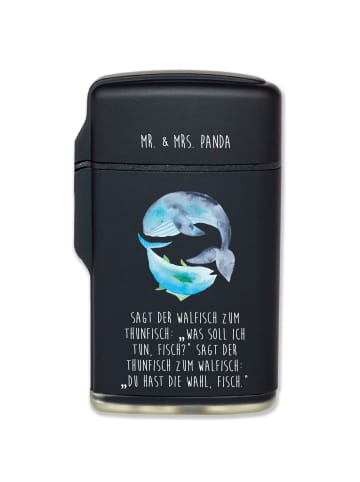 Mr. & Mrs. Panda Feuerzeug Walfisch Thunfisch mit Spruch in Schwarz