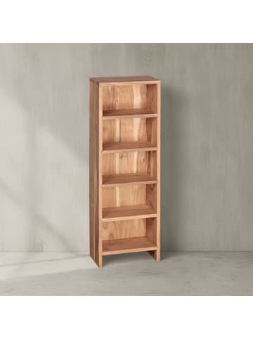 KADIMA DESIGN CD-Regal Massivholz | 90cm, 100 CDs, Sheesham/Akazie in Beige