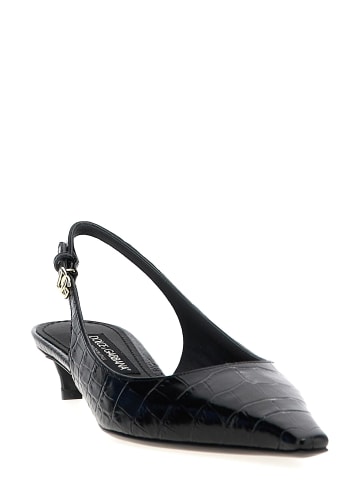 Dolce & Gabbana Schwarz Kalbsleder Mittel Absatz Pumps