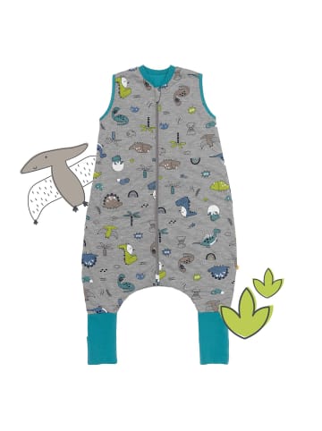 Schlummersack Schlafsack mit Füßen und umklappbaren Bündchen 1.0 TOG in Anthrazit