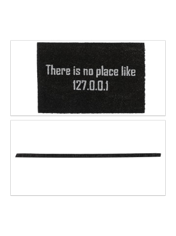 relaxdays Fußmatte Home "127.0.0.1" in Schwarz - (B)60 x (T)40 cm