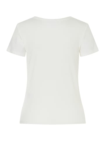 More & More dezent glänzendes Ripp-Shirt in offwhite