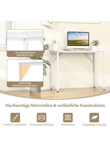 COSTWAY Schreibtisch 100x50x77cm in Weiß