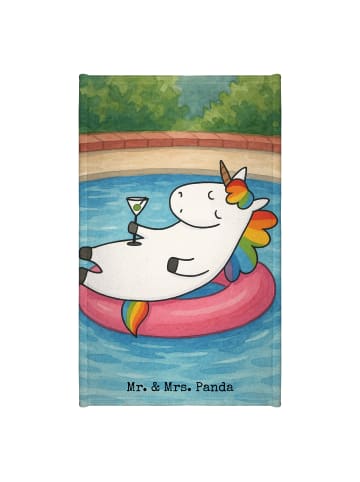 Mr. & Mrs. Panda Gästehandtuch Einhorn Blümchentail Design ohne Spruch in Weiß