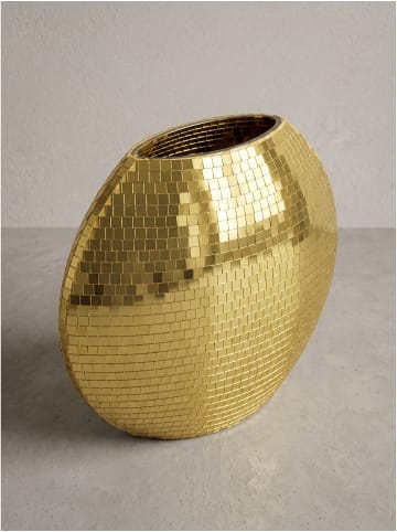 KADIMA DESIGN Tischvase rund, Eisen, handgefertigt, fertig montiert in Gold