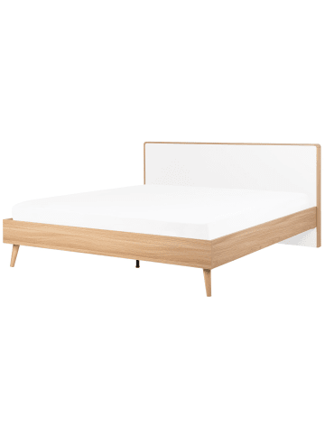 Beliani Doppelbett SERRIS in Braun/Weiß - (W) 188 x (H) 101 x (L) 215 cm