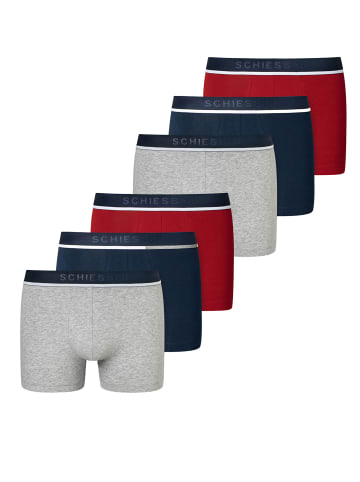 Schiesser Retro Boxer 95/5 Organic Cotton in grau-blau-rot