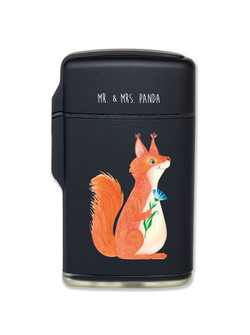 Mr. & Mrs. Panda Outdoor Feuerzeug Eichhörnchen Blume ohne Spruch in Schwarz