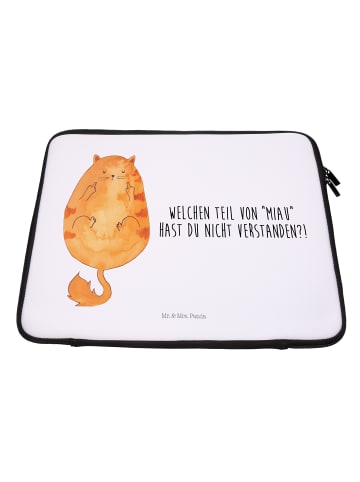 Mr. & Mrs. Panda Notebook Tasche Katze Mittelfinger mit Spruch in Weiß