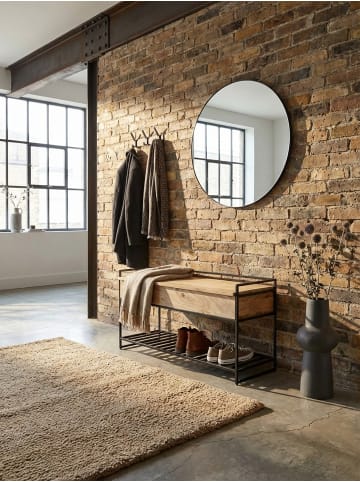 KADIMA DESIGN Sitzbank mit Stauraum 90x52x38 cm Massivholz / Metall Flurbank in Mango