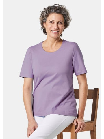 GOLDNER T-Shirt Basic Baumwollshirt mit kurzem Arm in flieder