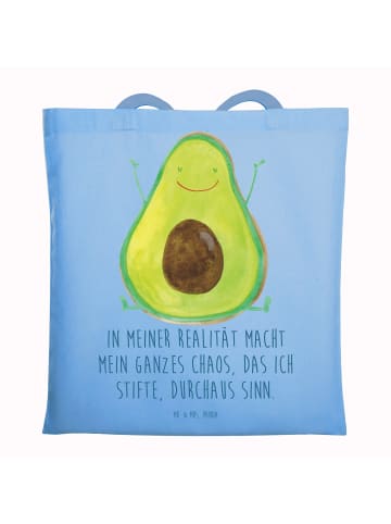 Mr. & Mrs. Panda Shopper Avocado Glücklich mit Spruch in Sky Blue
