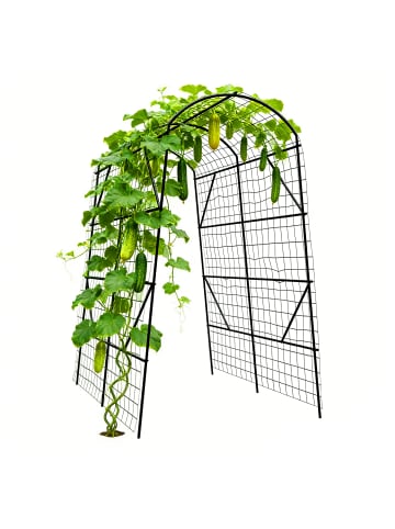 relaxdays Gurken-Rankhilfe in Schwarz/ Grün - (B)140 x (H)230 x (T)198 cm
