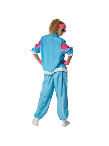 tectake Damenkostüm  Retro 80er 90er Jahre Jogginganzug Set Stylisches Design: Hellblaue