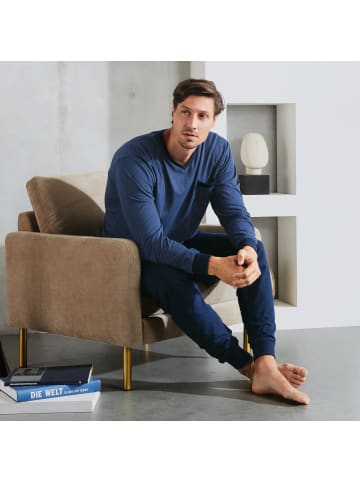 Erwin Müller Single-Jersey Schlafanzug in dunkelblau