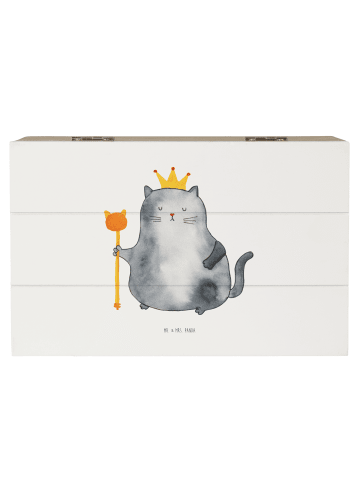 Mr. & Mrs. Panda Aufbewahrungsbox Katze König ohne Spruch in Weiß