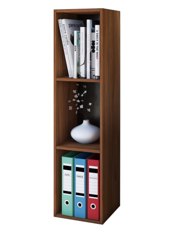VCM  Holz Stand Regal Aufbewahrung Deko Bücher Mendas 3 in Kern-Nussbaum