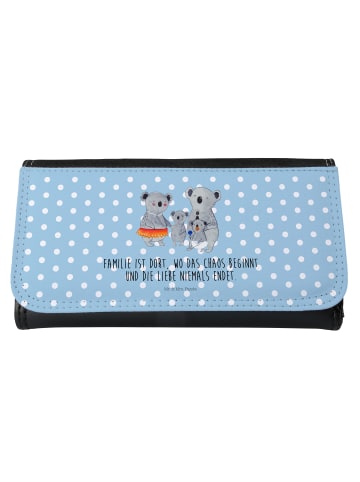 Mr. & Mrs. Panda Damen Portemonnaie Koala Familie mit Spruch in Blau Pastell