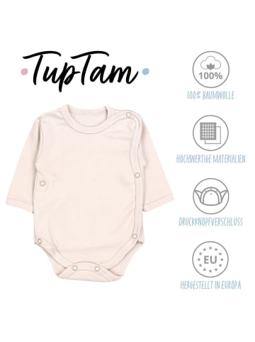 TupTam Baby Langarm Wickelbody im 5er Set in grün/beige