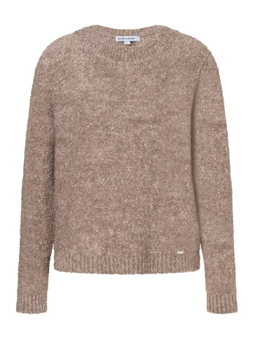 More & More Rundhalspullover mit Bouclé-Struktur in taupe melange