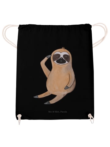 Mr. & Mrs. Panda Beutel Rucksack Faultier Vogel ohne Spruch in Schwarz