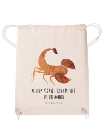 Mr. & Mrs. Panda Sportbeutel Sternzeichen Skorpion mit Spruch in Creme