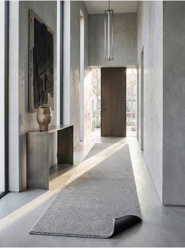 KADIMA DESIGN Teppichläufer Uni Antirutsch pflegeleicht Wohnzimmer Schlafzimmer in Grau