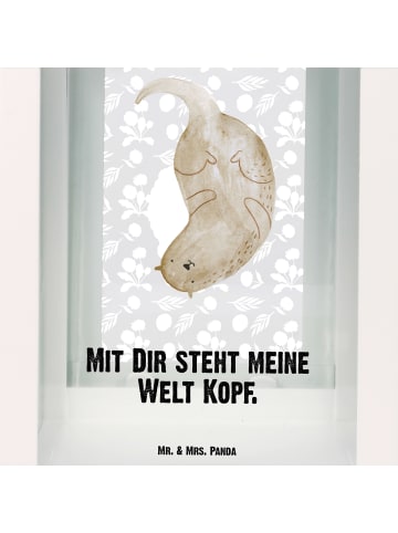 Mr. & Mrs. Panda Laterne Vintage Otter Kopfüber mit Spruch in Transparent
