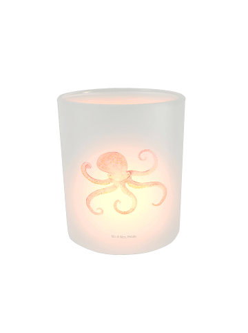 Mr. & Mrs. Panda Windlicht Glas Tintenfisch ohne Spruch in Transparent