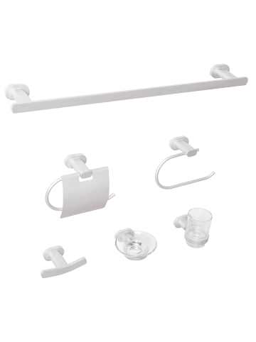 Beliani 6-tlg Badaccessoires Set TOCOPILLA in Silber