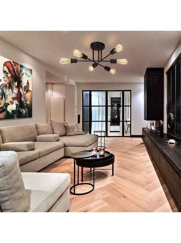 ZMH Deckenleuchte 6-flammige E27 in schwarz Retro Flurlampe