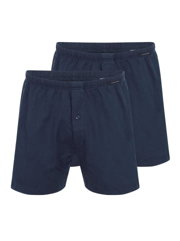 Schiesser Boxershorts Singel-Jersey in Dunkelblau