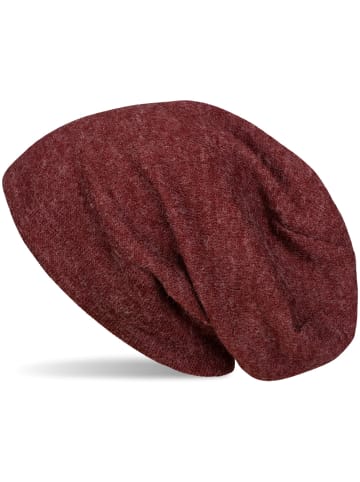 styleBREAKER Feinstrick Beanie Mütze in Bordeaux-Rot