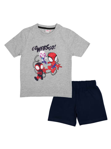 United Labels Marvel Spiderman Schlafanzug Spidey - Set Kurzarm Oberteil Hose in grau/schwarz