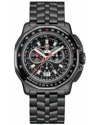 Luminox Herrenuhr Chronograph für Piloten Titan F-22 Raptor Schwarz