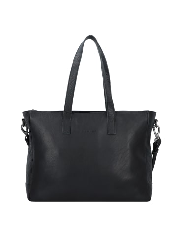 Plevier Rock Shopper Tasche Leder 41 cm Laptopfach in schwarz