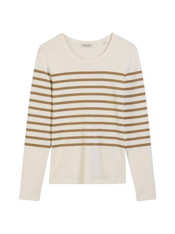 Marc O'Polo Gestreiftes Longsleeve slim in Medium Brown
