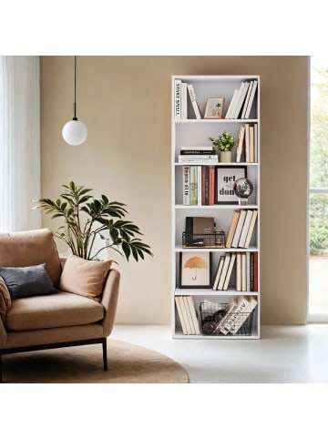 VASAGLE Bücherregal Custos in Weiß - (B)60 x (H)178.5 x (T)24 cm