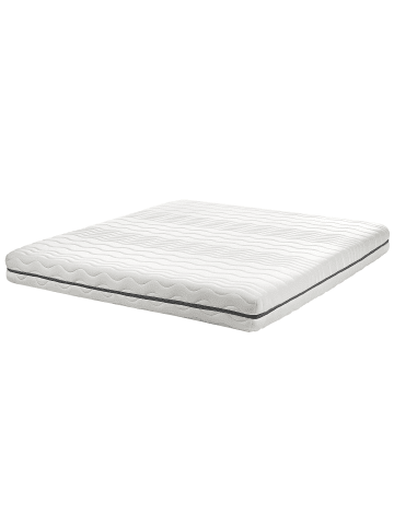 Beliani Matratze SERENITY in Weiß/Grau - (W) 180 x (H) 18 x (L) 200 cm H2/3 Mittel
