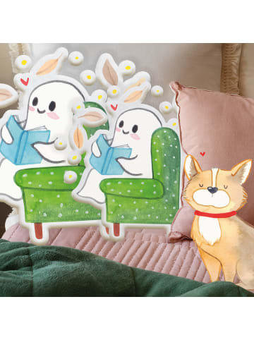 Mr. & Mrs. Panda Tierkissen Gespenst  Buch  ohne Spruch in Weiß